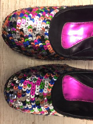 Salones Ras Lentejuelas Multicolor Talla 35