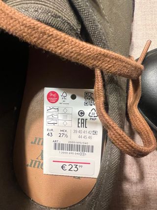 Zapatos Lefties Verde/Marrón Talla 41 Nuevos