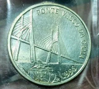 Moneda Portugal 500 Escudos 1998 Plata 14 gr S/C!