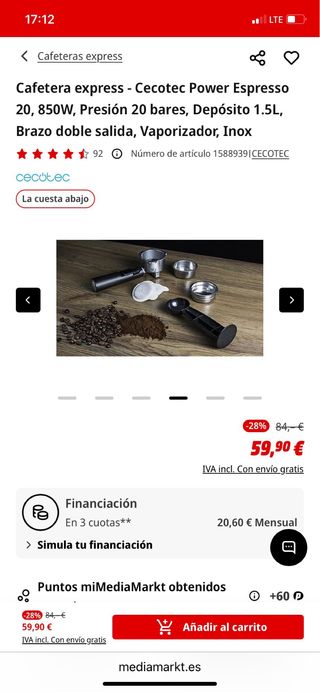 Cafetera Cecotec /Vaporizador de leche CECOTEC new