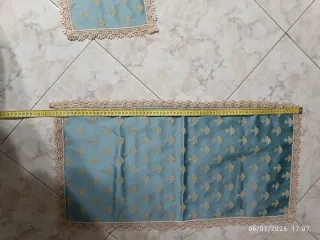 Set 2 centrini artigianali blu oro