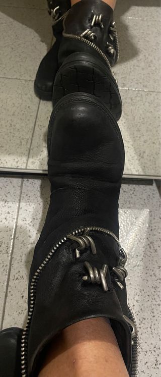 Scarponcini in vera pelle neri