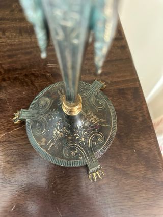 Pareja Candelabros Bronce Figuras Ángel