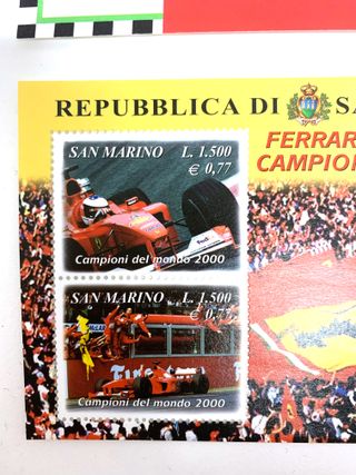 Francobolli Ferrari Campione del mondo 2000