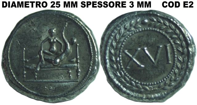 Réplica de moneda romana Spintrie del sexo COD E2