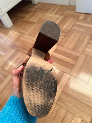 Sandalias Zara tacón ante marrón