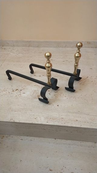 Set Accesorios Chimenea Negro y Latón