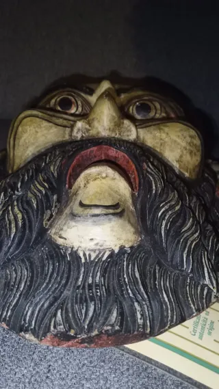 Maschera Balinese Indonesia Legno Dipinto