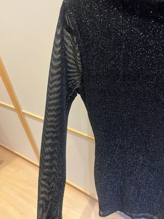 Vestido Shein negro brillos talla M