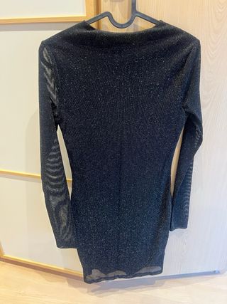 Vestido Shein negro brillos talla M