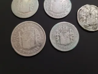 Lote 5 monedas plata 1869