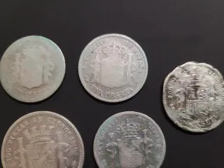 Lote 5 monedas plata 1869