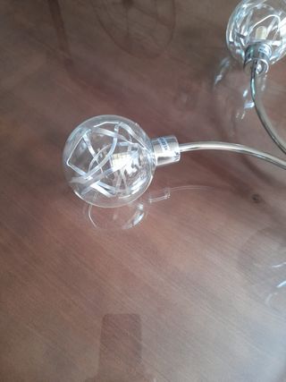 LAMPARA DE TECHO METAL Y CRISTAL 6 LUCES