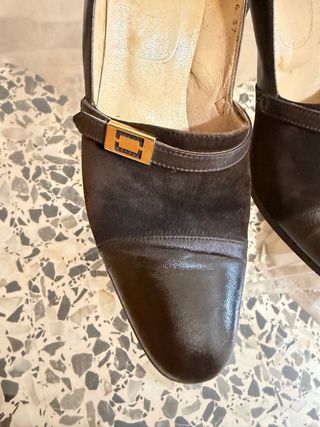 Scarpe marroni vera pelle tacco 37
