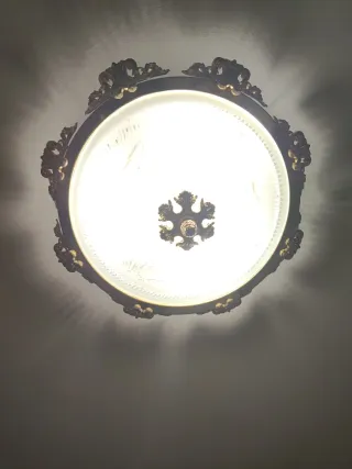 Lámpara Techo Vintage Metal y Cristal