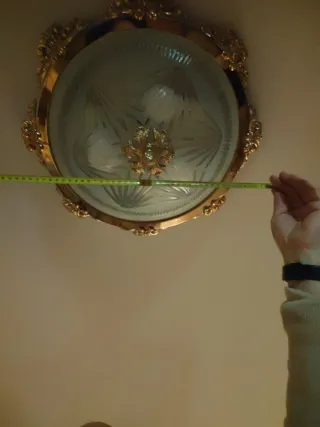 Lámpara Techo Vintage Metal y Cristal