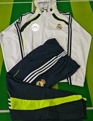 Cortavientos Adidas Real Madrid Blanco y Negro