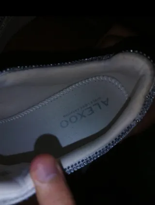 Scarpe Alexoo donna glitter bianche