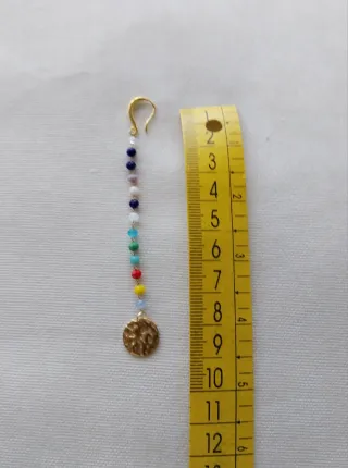 Pendientes largos dorados multicolor