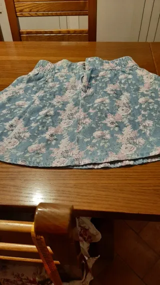 Gonna jeans floreale tg L