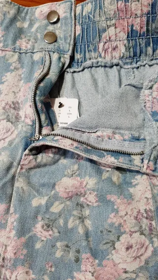 Gonna jeans floreale tg L