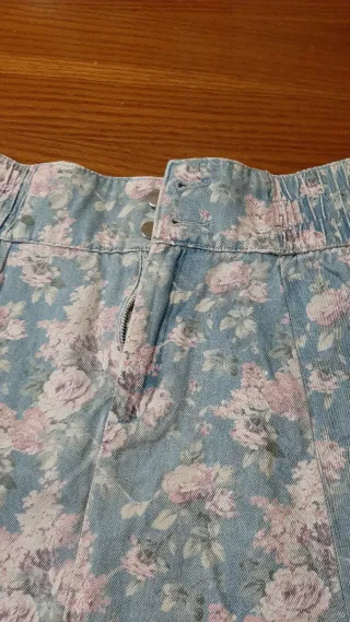 Gonna jeans floreale tg L