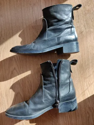 Botines Zara Piel Negros