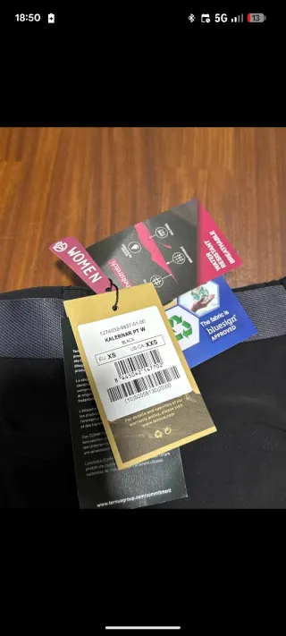 Pantalón Ternua Mujer Talla XS Negro Invierno