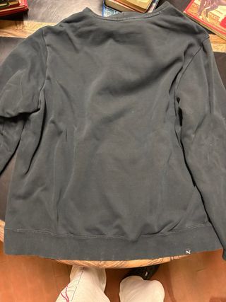 Felpa Puma Nera Logo Bianco