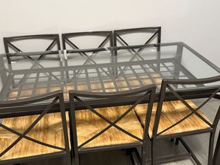 Mesa Comedor Cristal y Forja + 6 Sillas IKEA