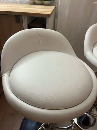 Pareja Taburetes Giratorios Regulables Blancos