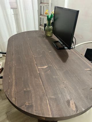 Mesa comedor madera maciza ovalada