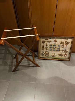 Bandeja marinera con nudos y barcos