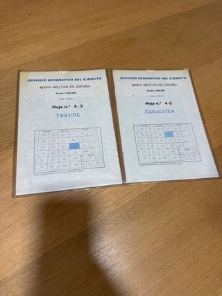2 Mapas Militares España - Teruel y Zaragoza