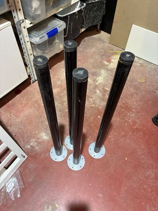 4 patas para mesa metálicas negras