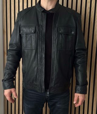 Chaqueta Piel Zara Hombre Negra