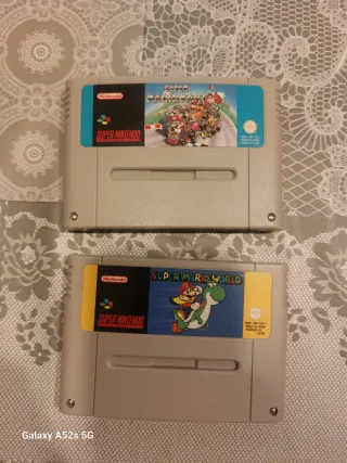 2 Juegos Super Nintendo: Mario Kart y Mario World
