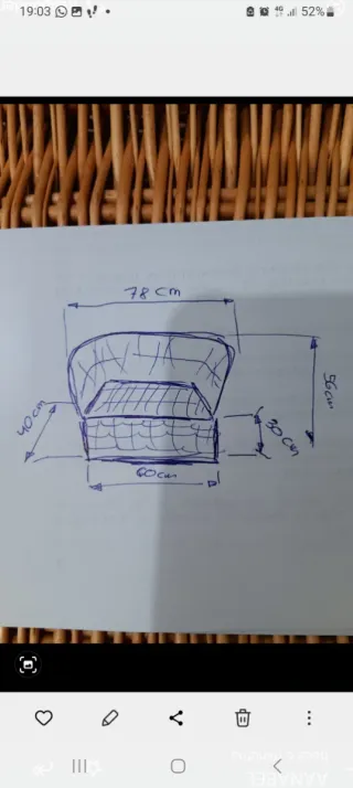 Baúl sillón infantil mimbre