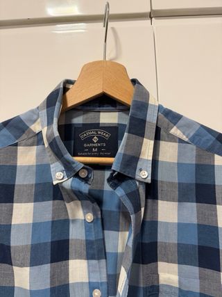 Camisa de cuadros azul y blanco Talla L