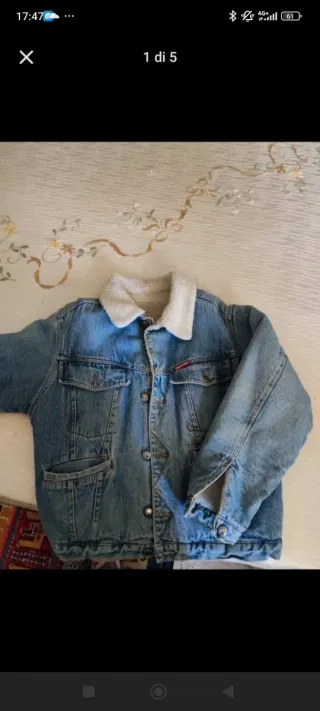 Giubbotto donna vintage in jeans e pelliccia