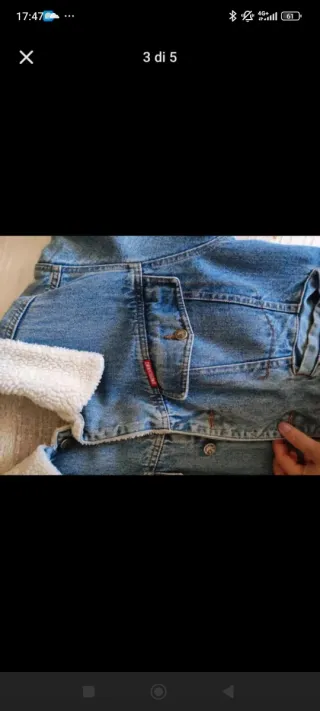 Giubbotto donna vintage in jeans e pelliccia