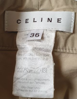 Celine Pantalone Donna Cotone Gabardine Beige S