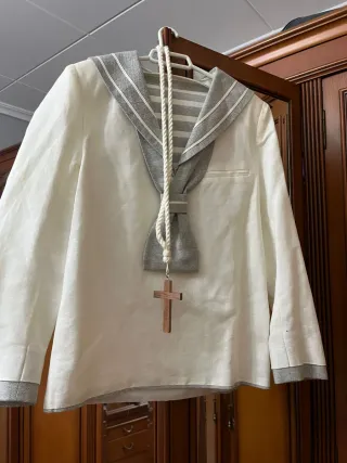 Abito per comunione 2 pezzi grigio e bianco