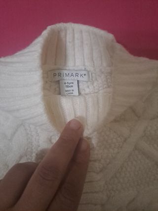 Jersey niña blanco trenzado,