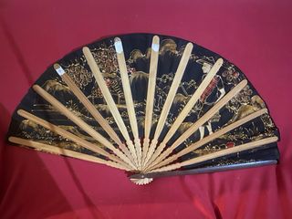 Ventaglio decorativo tessuto e legno