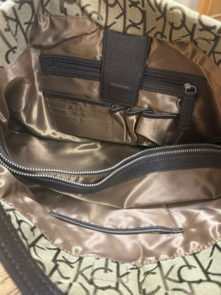 Bolso Calvin Klein Monogram Beige y Marrón
