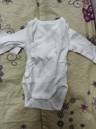 2 bodies de algodón manga larga bebés gemelos 0-1M