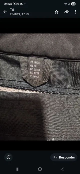 Chaqueta Moto Mujer DXA Talla M. Color negro.