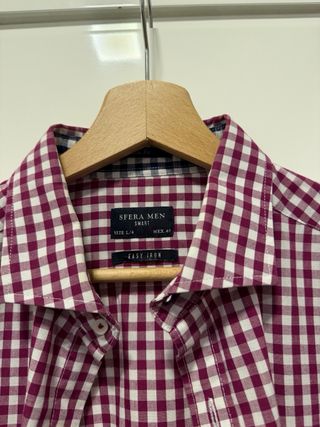 Camisa Sfera cuadros roja y blanca