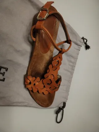 Sandalias LOTUSSE mujer piel marrón